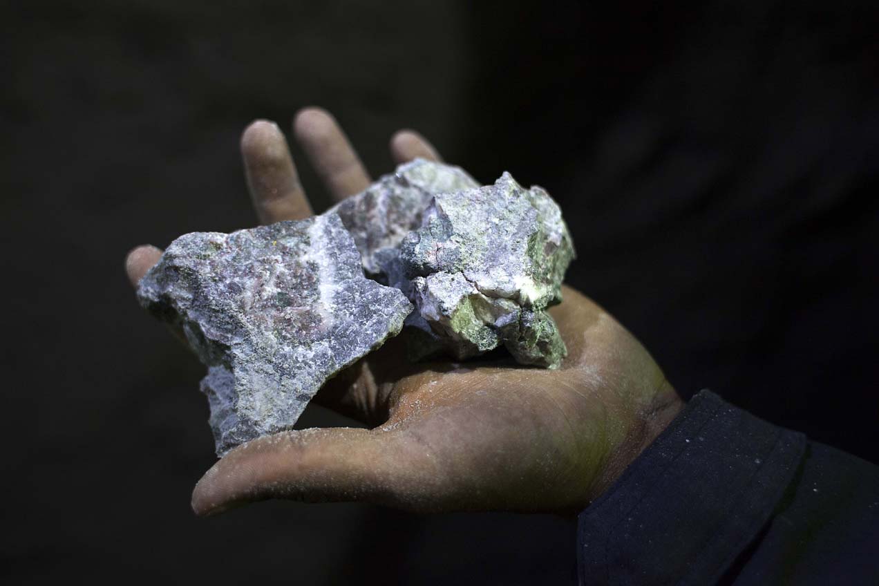 Las rocas de la veta son ricas en plata, plomo y zinc.
