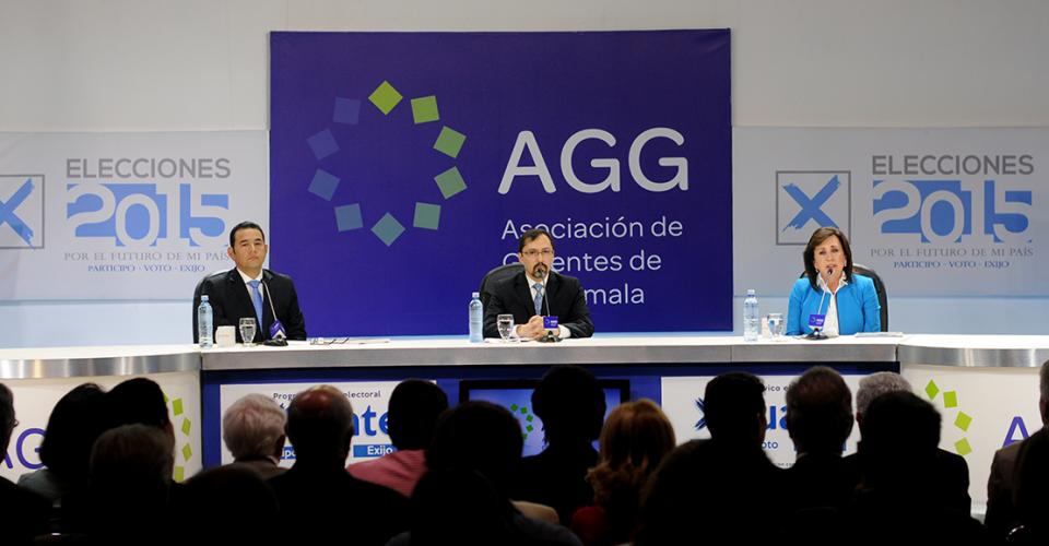 El debate presidencial organizado por la Asociación de Gerentes de Guatemala. 