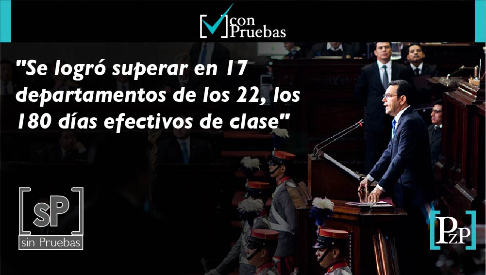 “Se logró superar en 17 departamentos de los 22, los 180 días efectivos de clase”.